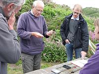Paul James demonstrating bird ringing